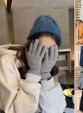 Womens Cashmere Knitted Winter Gloves Women Autumn Winter Wa