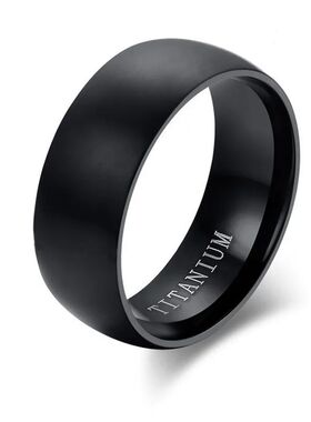 Classic Men Stainless Steel Rings Black Solid Simple Vintage