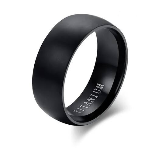 Classic Men Stainless Steel Rings Black Solid Simple Vintage