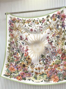 90cm Brand Square Scarf WomenFloral Twill Silk Scarf Shawl H