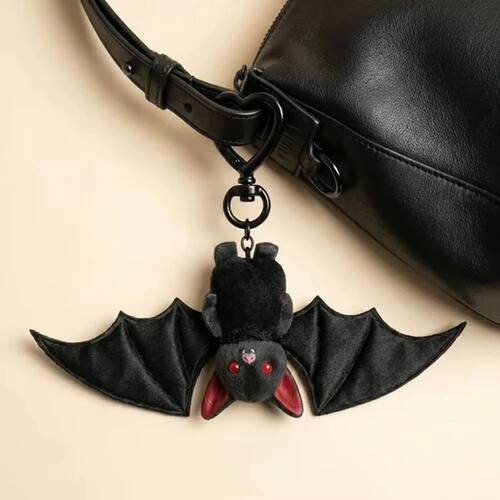 Jardme Plush Black Bat Keychain for Backpack Bag Handbag Pur