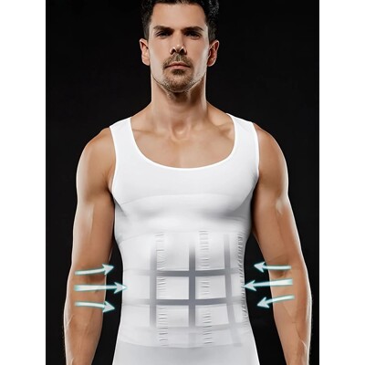 Men's Compression Body Shaper Tank Top, Slimming Vest