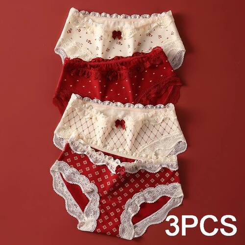 Triangular Panties Set Pack Christmas Day Women Underwear Wo