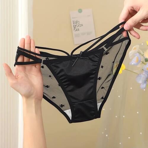 Women Satin Smooth Sexy Lace Transparent Seamless Elasticity