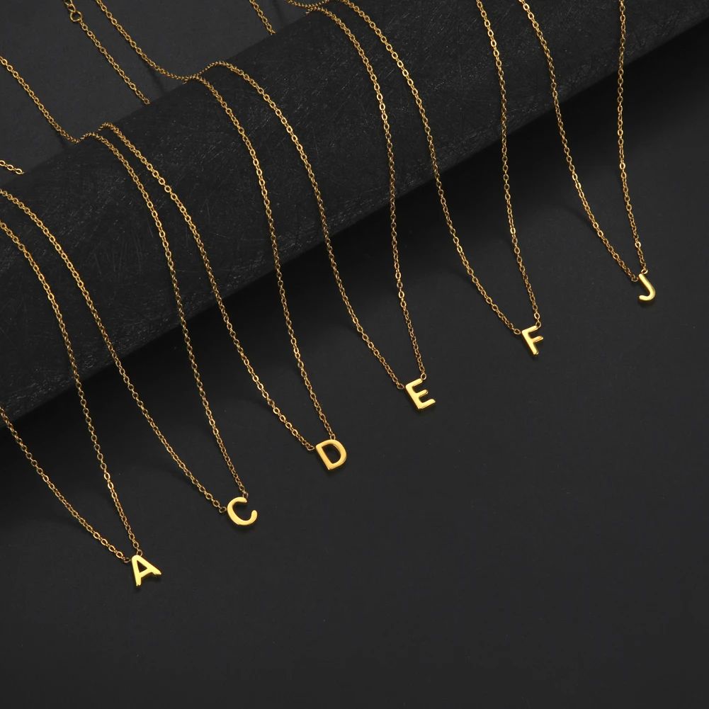 Cazador Minimalist Initial A-Z Letter Necklace for Women Alp