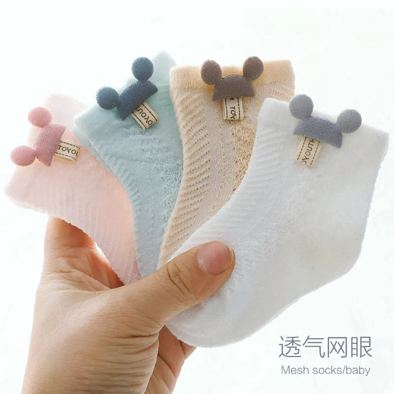 Baby Socks Summer Thin Breathable Mesh Socks Cute Mid-tube S