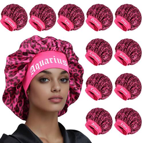 Constellation Leopard Satin Sleep Bonnet - Hair & Skin Prote
