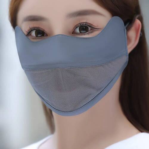 Mesh Ice Silk Face Scarf Elastic Solid Color UV Protection A