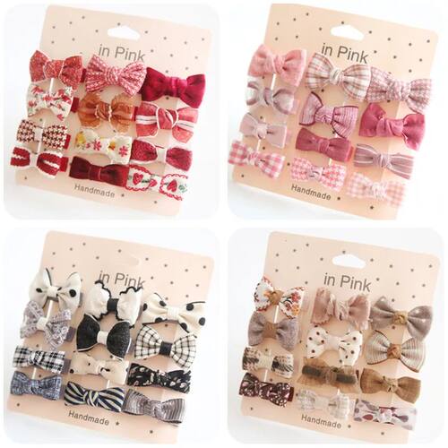 48Pcs/Set Sweet Flower Print Bowknot Hair Clips for Cute Bab