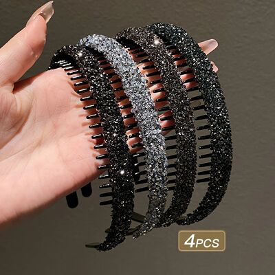 1/4 Girls Hair Accessories Black Toothed Hair Clips for Brok