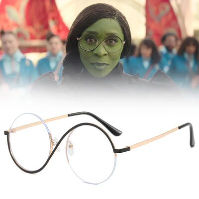 Movie Wicked Elphaba Cosplay Glasses Unisex Witch Circular S