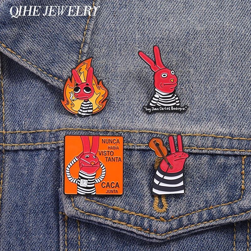 Humor Comedy Anime Movies Character Enamel P Cartoon Red Ear