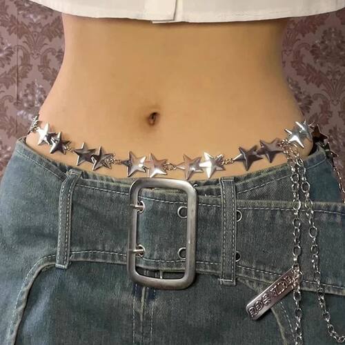 Fashion Star Waist Chains Womens Y2K Belt Adjustable Punk St