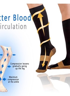 1 Pair Unisex Copper Compression Socks Women Men Anti Fatigu