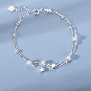 925 Sterling Silver Star Beaded Bracelets For Women Original