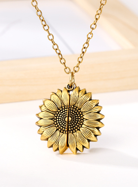 You Are My Sunshine Sunflower Necklaces For Women Rose Gold