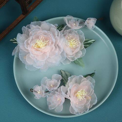 Vintage Hair Clip 1/2pcs Gradient Peony Hairpin Silk Flower