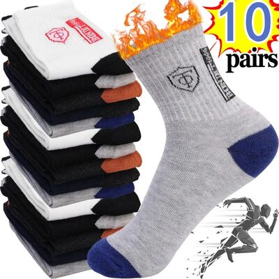 10 Pairs Breathable Cotton Sports Stockings Men Bamboo Fiber