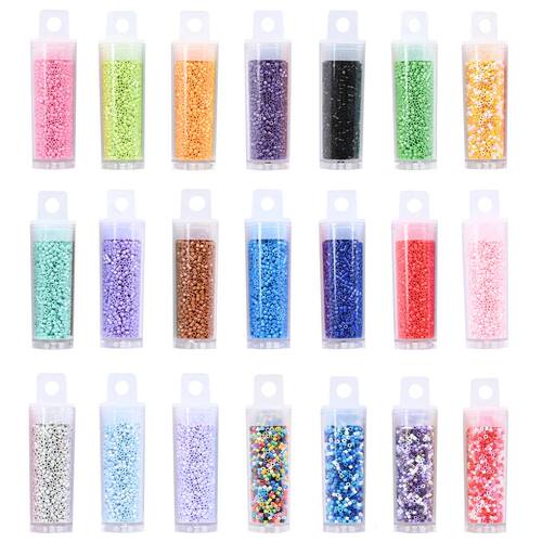 11/0 Mini Glass Beads 2000Pcs Small Cylindrical Beads for Di