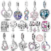 Sterling Silver Charms Tree 925 Peach Life Beads Heart