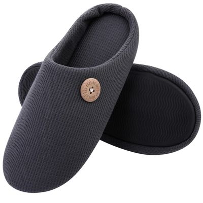 Shevalues Winter Men Mules Slippers Warm Fuzzy House Shoes M