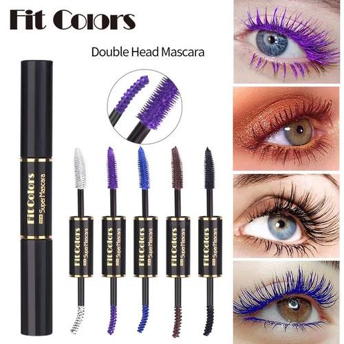 5Color Double Head Mascara Waterproof Fast Dry Eyelashes Cur