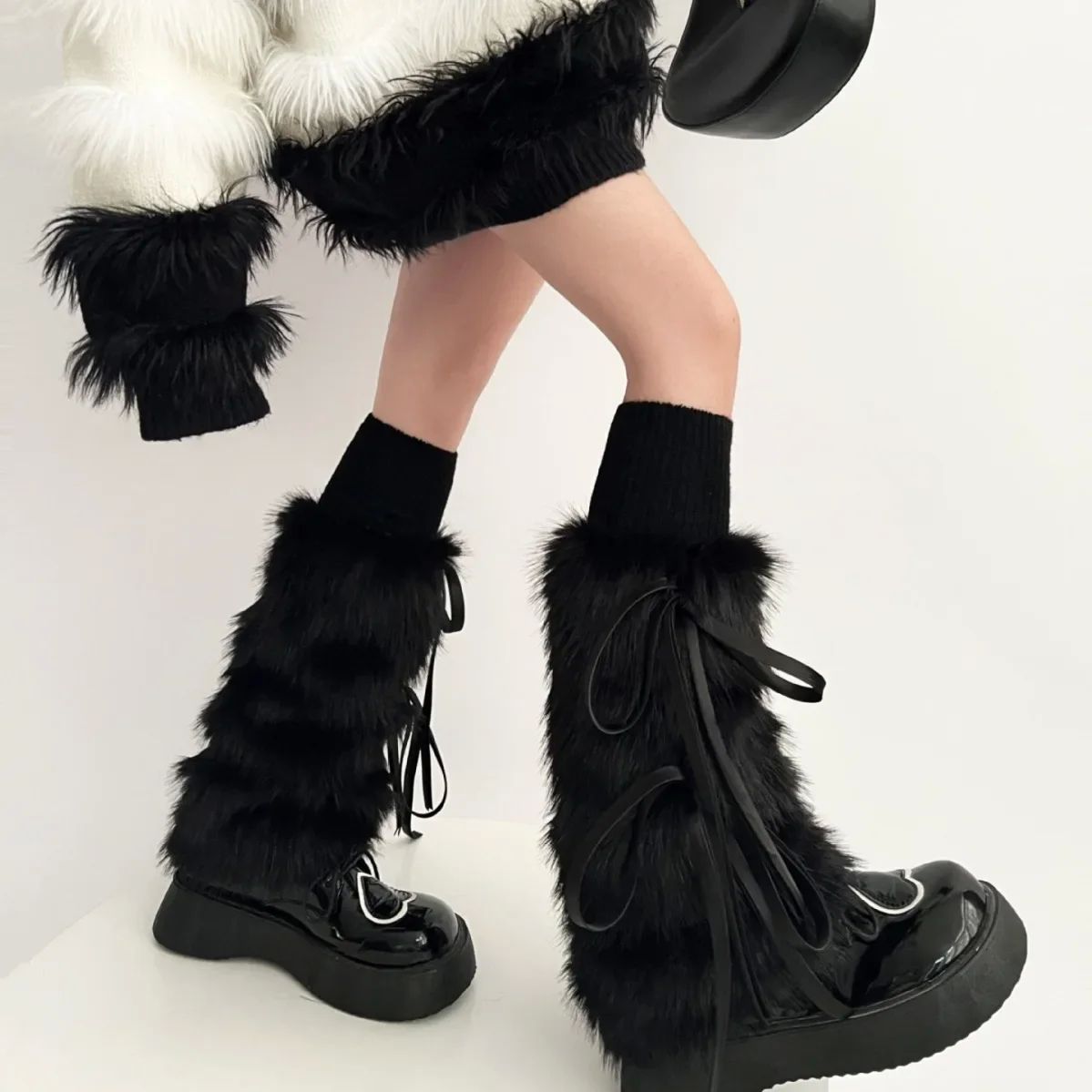 JK Women Winter Warm Sweet Ribbon Girls Boot Cuffs Leg Warme
