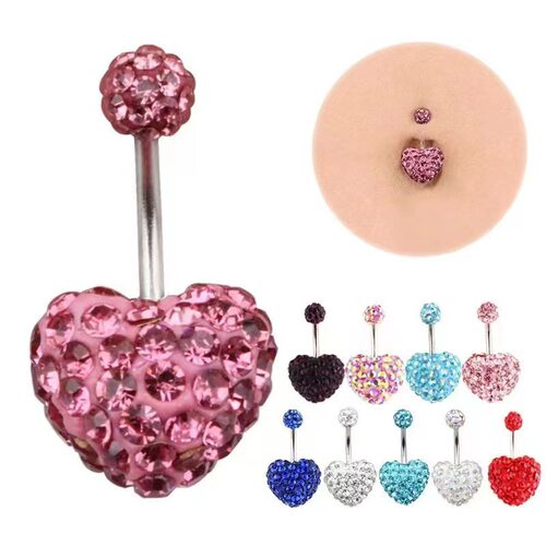 Love Full Diamond Belly Button Belly Button Ring Shambhala F