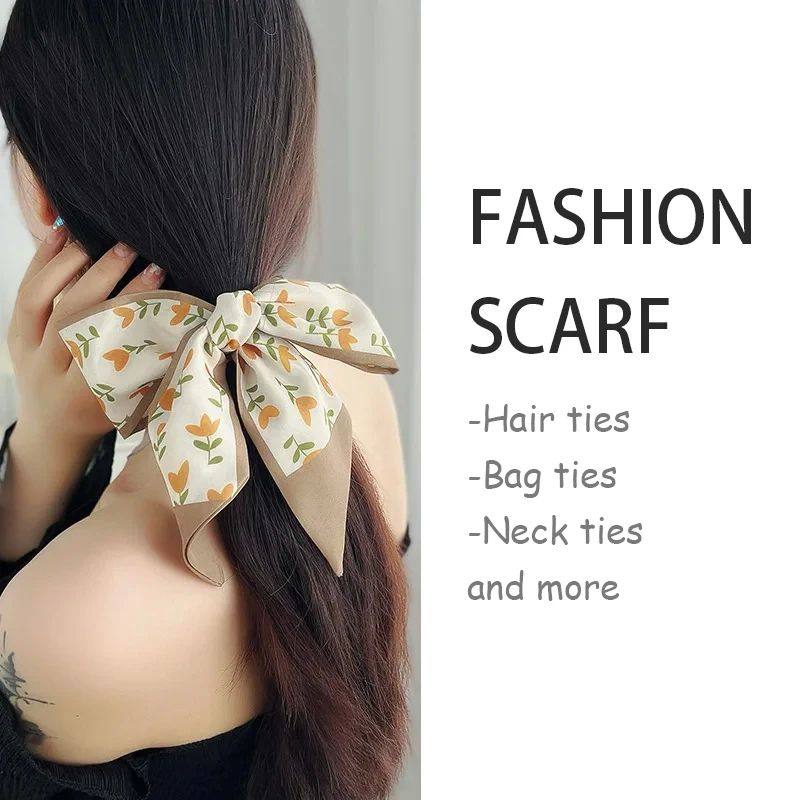 2-6pcs/set Series Silk Satin Scarf Women Cloth Hair Bands He