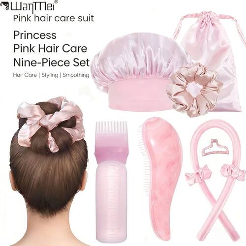 Heatless Hair Curler Set for Overnight Curls Bonnet with Mas