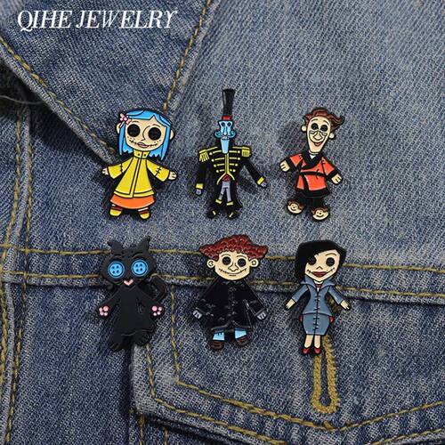 Horror Animated Films Coraline Doll Enamel P Punk Character