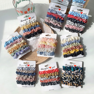 3/6 Pcs/Set  Hair Scrunchies Rope Satin Ties Girls Ponytail