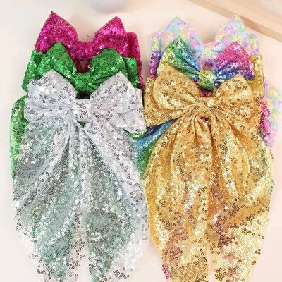 Sequined Double-Layer Mesh Bowknot Hairpin Cute Hair Accesso