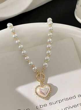 Imitation Pearls Collar Vinatge simulated Pearl Pendant Neck
