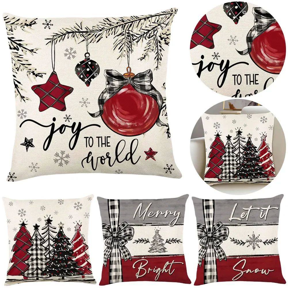 Christmas Linen Cushion Covers Enhance Your Home with Festiv