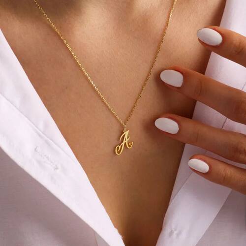 Cheap Items With Free Shipping A-Z Initial Letter Pendant Ne