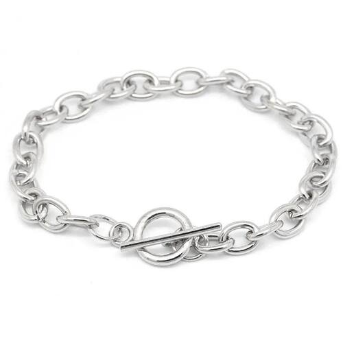 DoreenBeadsAlloy Toggle Clasp Bracelets Silver Color DIY Jew