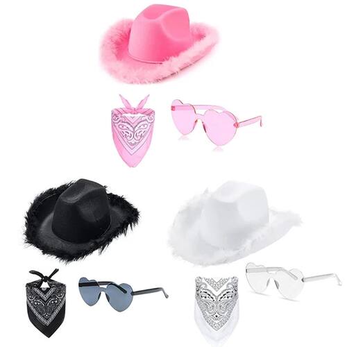Cowboy Hat Glasses Bandana Set  Bandanas Bachelorette Bridal