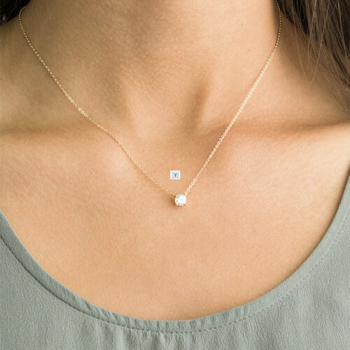 Shiny Zircon Invisible Transparent thin Line Simple choker
