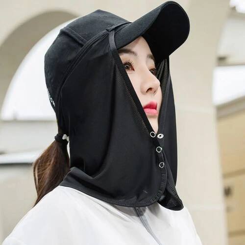 Cap Mask Silk Scarf Neck Protection Face Scarves Summer For