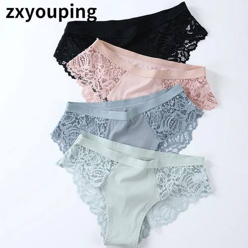3Pcs Cotton Panties Sexy Panty Briefs Lace Panties Women Und