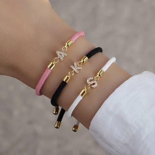 New Brand Fashion Initial Letter Charm Bracelet Women Pave Z