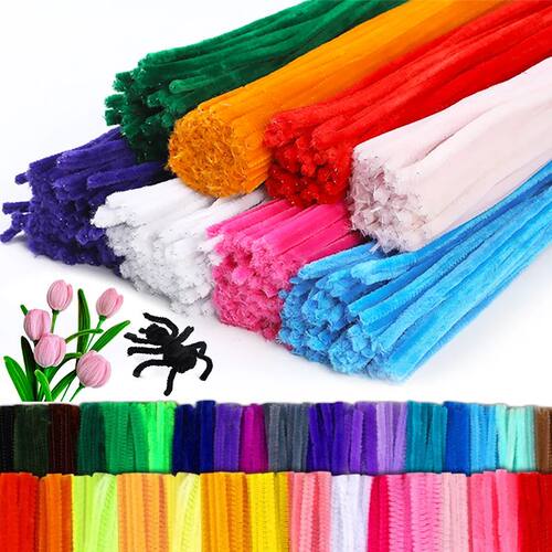 100Pcs 30cm Colors Chenille Stem Twisted Rod Iron Wire DIY H