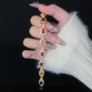BraceletHigh Temp Women Colorful Zircon Bracelet Sense end