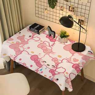 饰布 卡通HelloKitty可爱桌布少女心桌垫ins风高颜值房间化妆桌装