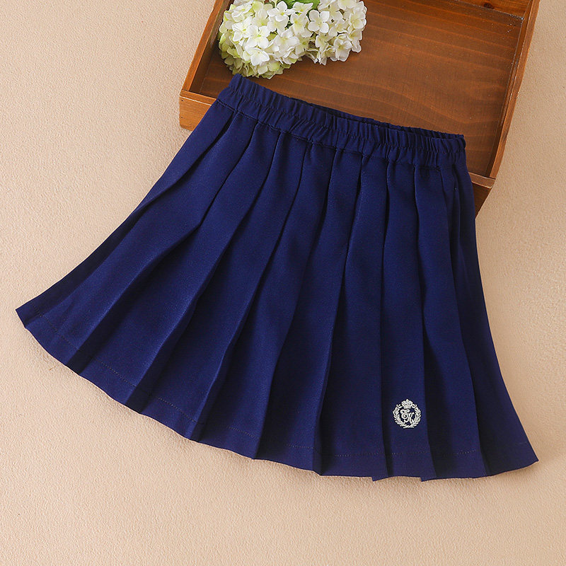 女童百褶裙夏季新款中大童儿童半身裙洋气小学生校服裙女宝宝短裙