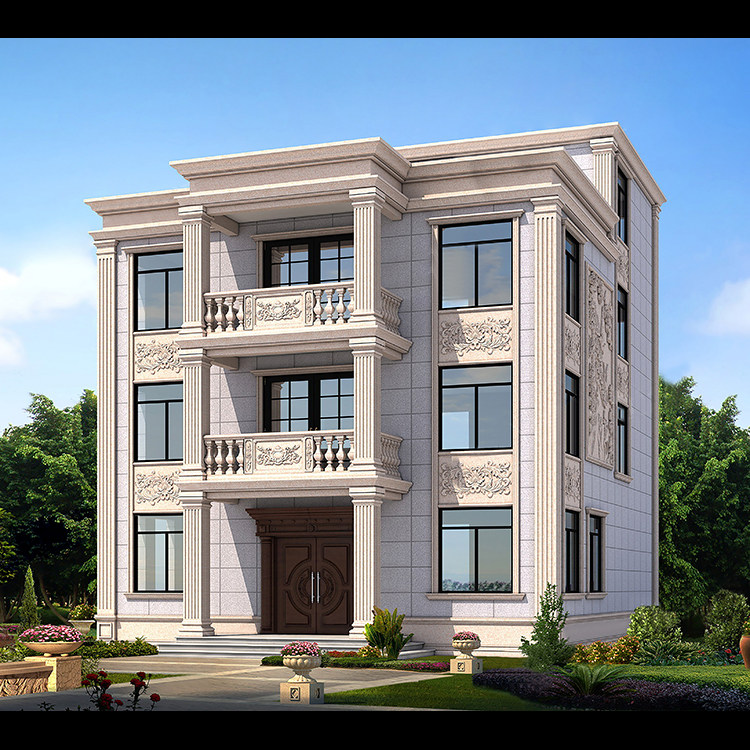 别墅自建房设计 三层欧式别墅设计图纸效果图 三层欧式农村别墅