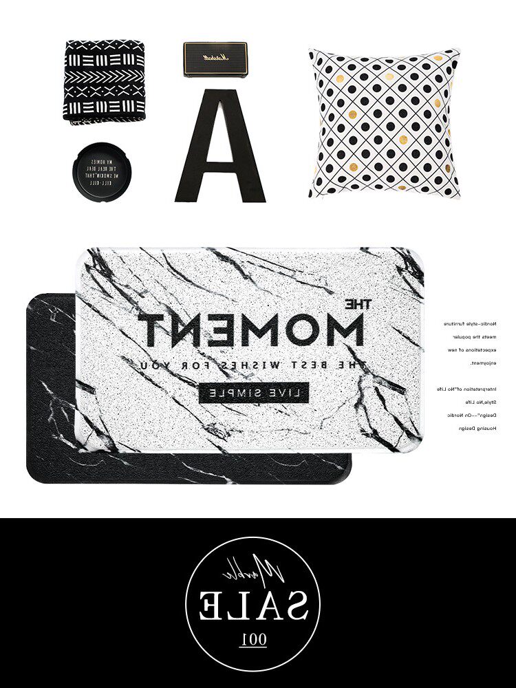 Japanese Shopping Style Store ins Northern Europe black and white Mechanism carpet Mat Doormat household a living room register and obtain a residence permit The door non-slipin the Home Fabric , Mat  category - from Buy2taobao.com to provide professional Taobao agent buy service