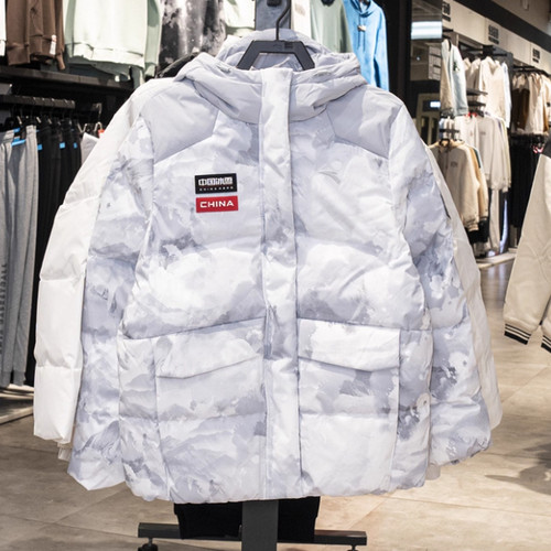 安踏正品冰甲女装2024冬新款时尚潮保暖短款连帽羽绒服162447904