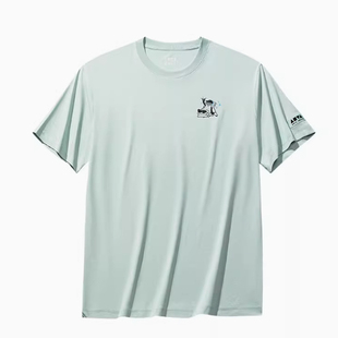 172528114 安踏正品 男女短袖 2025夏新款 趣味印花冰丝圆领针织T恤衫